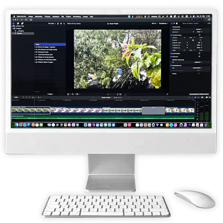 Bild: Mac-Computer zum Schneiden von privaten Videos